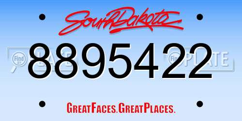 8895422 South Dakota License Plate