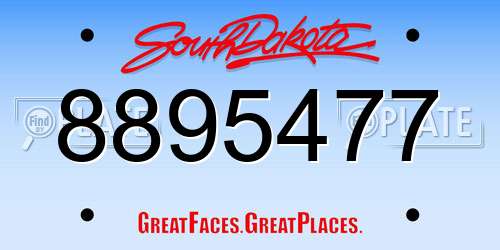 8895477 South Dakota License Plate
