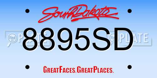 8895SD South Dakota License Plate