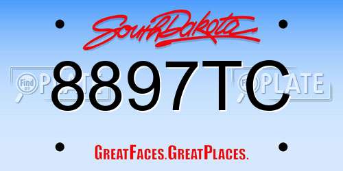 8897TC South Dakota License Plate