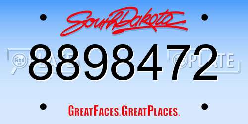 8898472 South Dakota License Plate