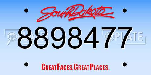 8898477 South Dakota License Plate