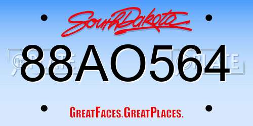 88AO564 South Dakota License Plate