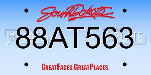 88AT563 South Dakota License Plate