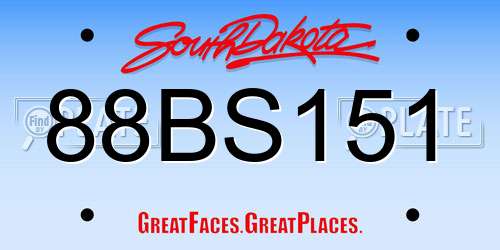 88BS151 South Dakota License Plate