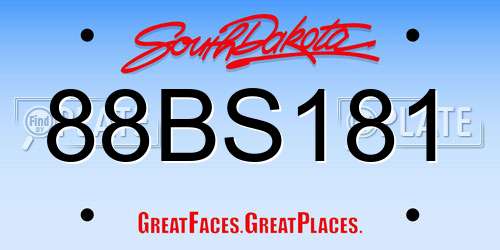 88BS181 South Dakota License Plate