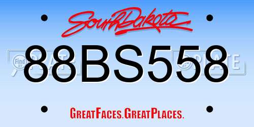 88BS558 South Dakota License Plate