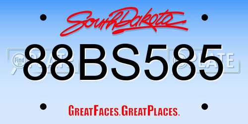 88BS585 South Dakota License Plate