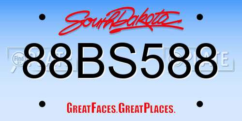 88BS588 South Dakota License Plate