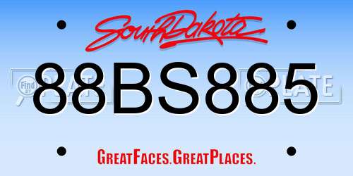 88BS885 South Dakota License Plate