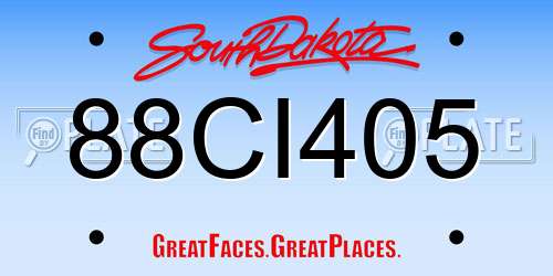 88CI405 South Dakota License Plate