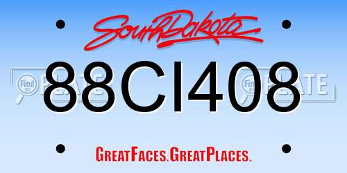 88CI408 South Dakota License Plate