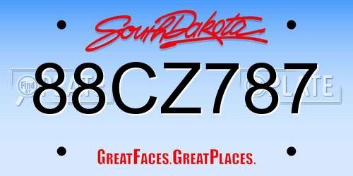 88CZ787 South Dakota License Plate