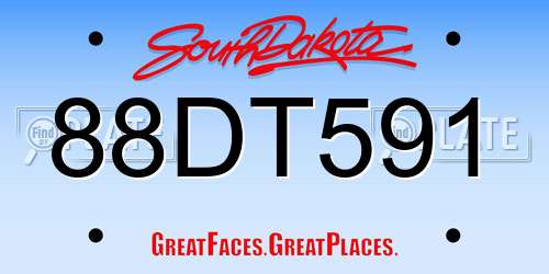 88DT591 South Dakota License Plate