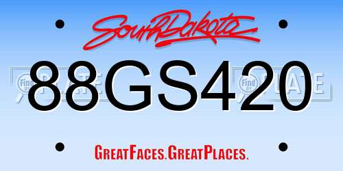 88GS420 South Dakota License Plate