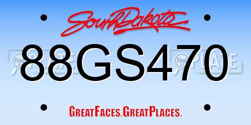 88GS470 South Dakota License Plate