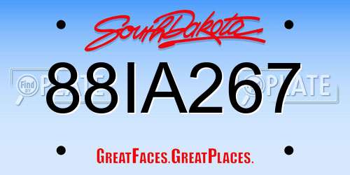 88IA267 South Dakota License Plate