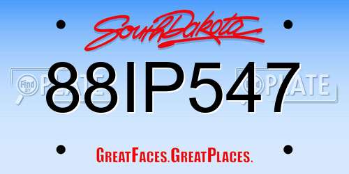 88IP547 South Dakota License Plate