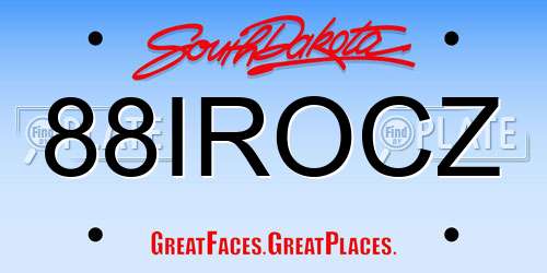 88IROCZ South Dakota License Plate