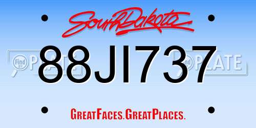 88JI737 South Dakota License Plate