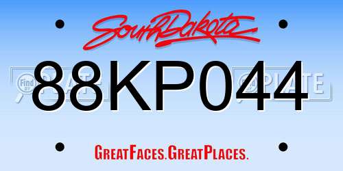 88KP044 South Dakota License Plate