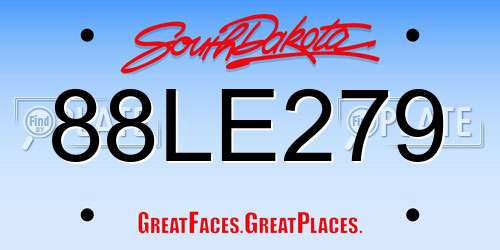 88LE279 South Dakota License Plate