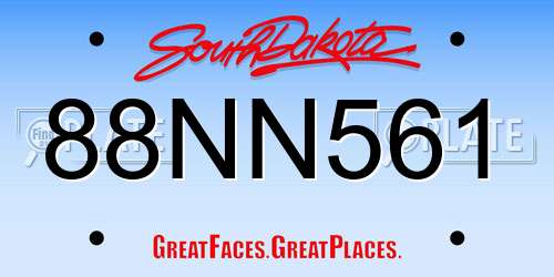 88NN561 South Dakota License Plate