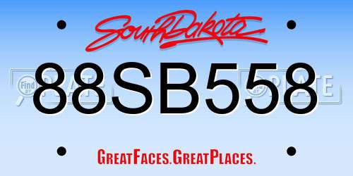 88SB558 South Dakota License Plate