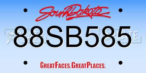 88SB585 South Dakota License Plate