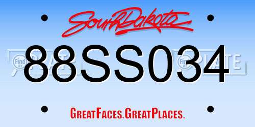 88SS034 South Dakota License Plate