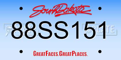88SS151 South Dakota License Plate