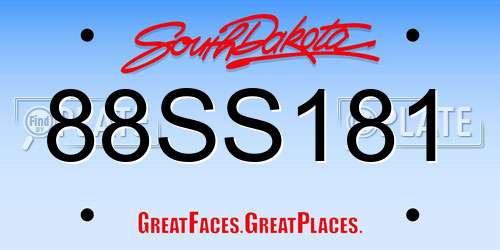 88SS181 South Dakota License Plate