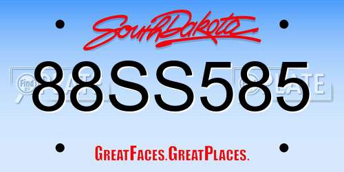 88SS585 South Dakota License Plate