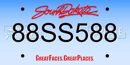 88SS588 South Dakota License Plate