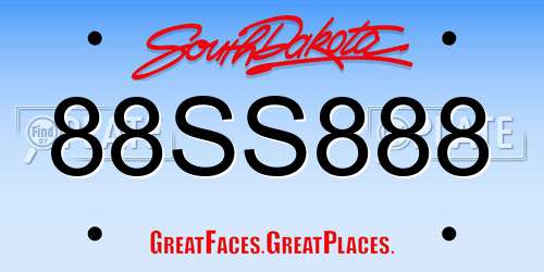 88SS888 South Dakota License Plate