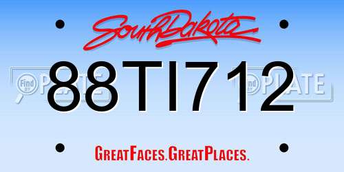 88TI712 South Dakota License Plate