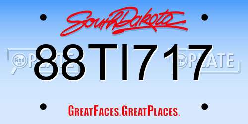 88TI717 South Dakota License Plate
