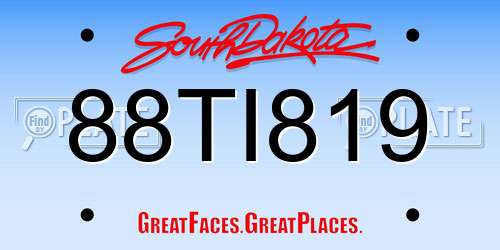 88TI819 South Dakota License Plate