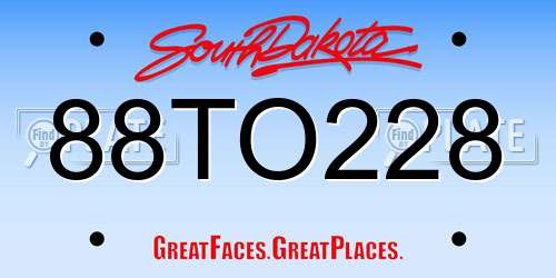 88TO228 South Dakota License Plate