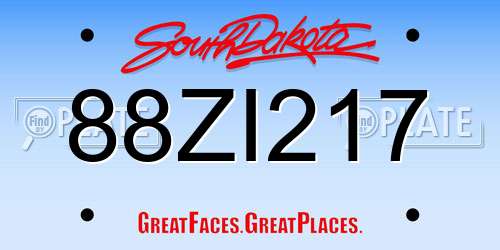 88ZI217 South Dakota License Plate