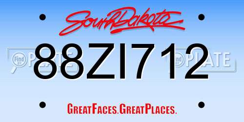 88ZI712 South Dakota License Plate