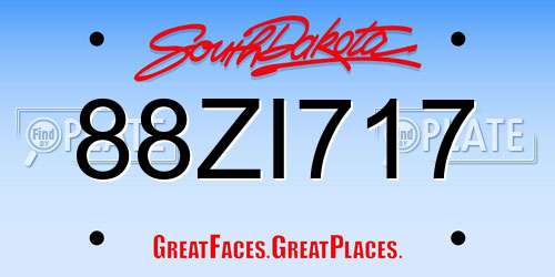 88ZI717 South Dakota License Plate