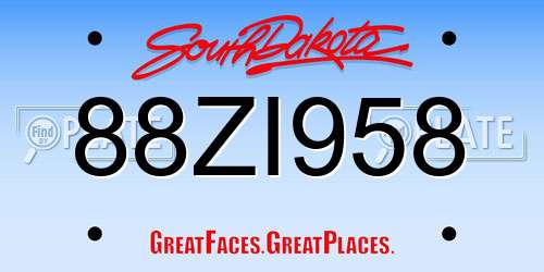 88ZI958 South Dakota License Plate