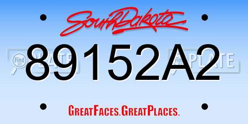 89152A2 South Dakota License Plate