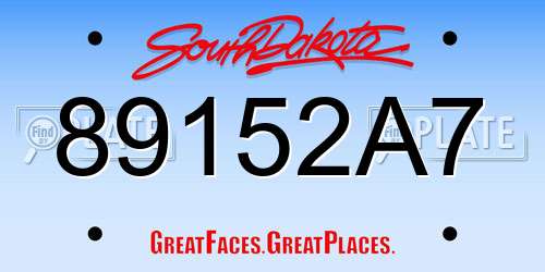 89152A7 South Dakota License Plate