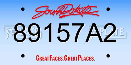 89157A2 South Dakota License Plate