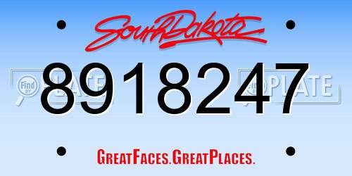 8918247 South Dakota License Plate