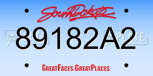 89182A2 South Dakota License Plate