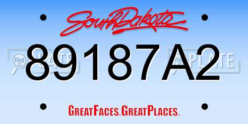 89187A2 South Dakota License Plate