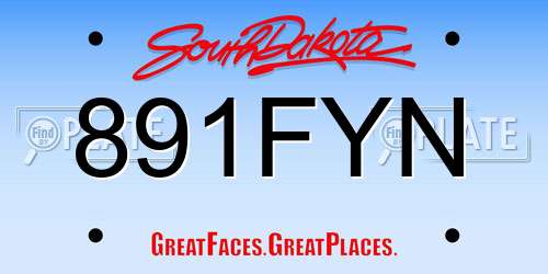 891FYN South Dakota License Plate